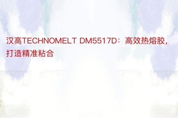 汉高TECHNOMELT DM5517D：高效热熔胶，打造精准粘合