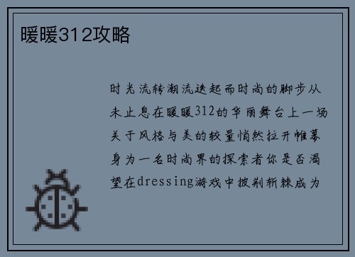 暖暖312攻略